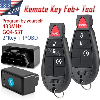for 2013-2017 RAM 1500 2500 3500 Key Programming + Remote Fob 4 Buttons GQ4-53T - Image 1 of 4