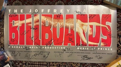 SIGNED Cast + Crew Joffrey Ballet Billboards 34x17” Poster Music By Prince - Image 1 of 4