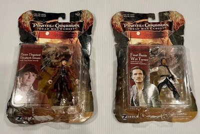 Lote de 2 bonecos colecionáveis Piratas do Caribe W Turner & E Swann 3,75" 2006 - Imagem 1 de 4