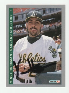 Vince Horsman signed 1993 Fleer Card #295 Auto Oakland Athletics Autograph COA - Bild 1 von 1