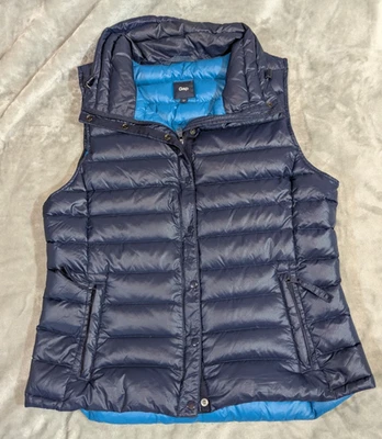 Chaleco Gap Mujer Medio Azul Plumón Aislado Puffer Cremallera Completa A Presión Foto 1 de 4