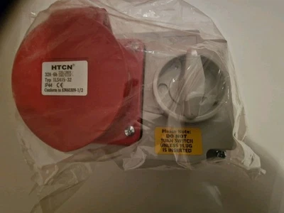 HTCN  32A-6h mount socket with interlock 3p+n+e  IP44 - Image 1 of 4