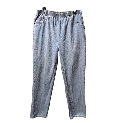 Pantalones de mezclilla para mujer Bobbie Brooks talla 10 lavado claro cintura elástica vintage mamá 2 Foto 1 de 4