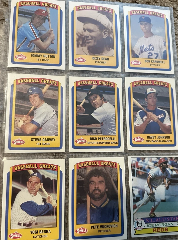 Baseball Card Lot Vintage Set Of 9 Yogi Berra Don Cardwell Foto 1 de 2