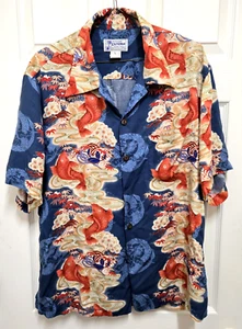 Kalakaua Koi Dragon Hawaiian Floral Aloha Shirt SunSurf Avanti Kahala Spooner L - Picture 1 of 4