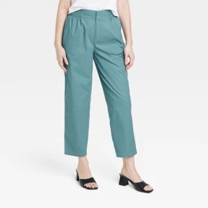 Pantalones chinos de tiro alto al tobillo cónico para mujer - Un nuevo día talla M - Imagen 1 de 8