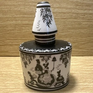 Brehm Sunday Afternoon Silhouette Art Deco Perfume Jar Bottle VTG White Black - Picture 1 of 13