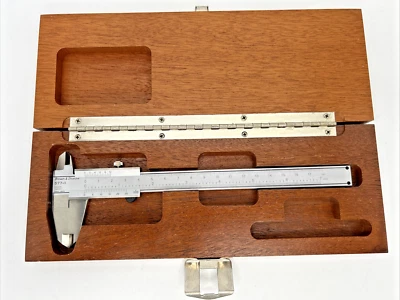 Pinça micrômetro de precisão Brown & Sharpe 577-1 com estojo de madeira RARA fabricada na Suíça - Imagem 1 de 4