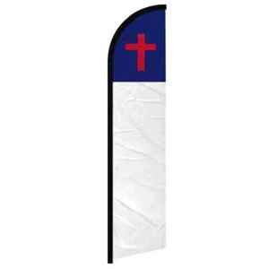 Bandiera bandiera cristiana senza vento manica intera piuma pubblicità cristianesimo - Foto 1 di 7
