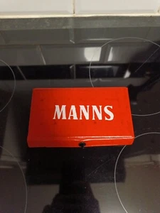 Manns Ale Traditional Pin Dominoes Game Travel Red Vinyl Advertising Box Vintage - Picture 1 of 5