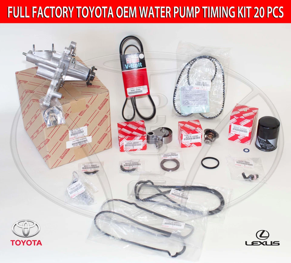 KIT DE CORREA DE DISTRIBUCIÓN ORIGINAL LEXUS GS300 IS300 02-05 COMPLETO DE FÁBRICA TOYOTA 20 PIEZAS - BOMBA Foto 1 de 1