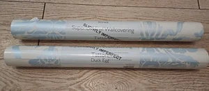 2 X Rolls Laura Ashley Tatton Wallpaper Duck Egg Pale Linen Sealed - Picture 1 of 12