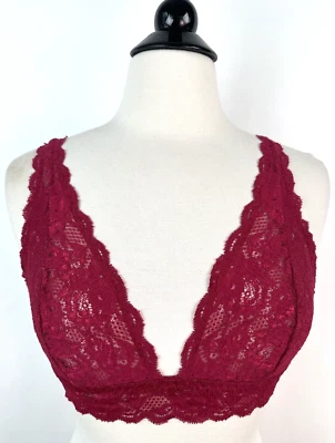 Bralette Cosabella Never Say Never Stretch Encaje Triángulo Alto GRANDE 36 A-D Rojo Foto 1 de 4