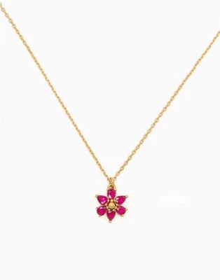 🌸 NWT KATE SPADE First Bloom Mini Pendant Necklace K6915 Pink - Image 1 of 4