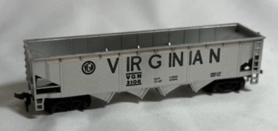 Vintage Silver Tyco Virginian VGN 2106 tolva de funcionamiento volteo carbón tren vagón HO Foto 1 de 4