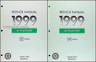 1999 Metro Shop Manual 2 Volume Set 99 Chevrolet Geo LSi Repair Service OEM - Image 1 of 2
