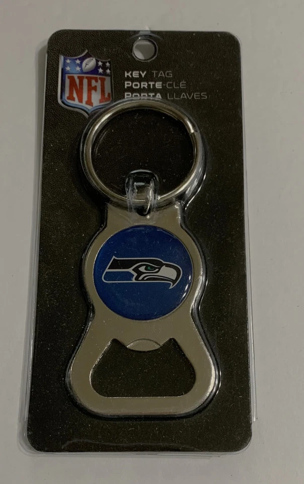 Llavero SEATTLE SEAHAWKS ETIQUETA Y ABREBOTELLAS NUEVO NFL Fútbol Foto 1 de 1