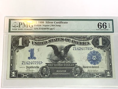 1899 $1 Silver Certificate Black Eagle PMG 66EPQ - GEM UNCIRCULATED - Fr. 230 - Image 1 of 2