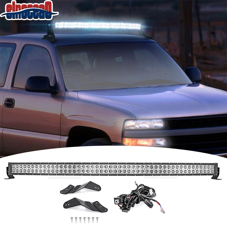 For 99-06 GMC Sierra 1500 2500 3500 ,Roof 52" LED Light Bar w/ Brackets & Wiring - Imagem 1 de 4