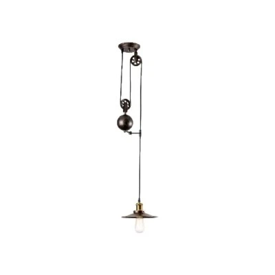 Industrial Pulley Pendant Ceiling Light Fixture Chandelier - Image 1 of 4
