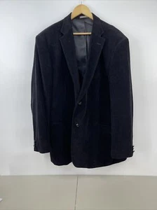 Chaqueta Blazer David Taylor Hombres Pana Dos Botones Negro Bolsillos Muesca Solapa 48L - Imagen 1 de 14