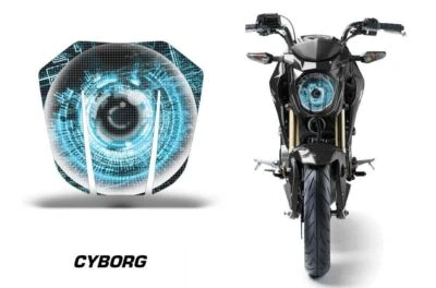 Headlight Eye Graphics Kit Decal For Eyes Kawasaki Z125 Pro 2017-2023 CYBORG U - Imagem 1 de 2