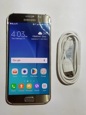 Teléfono Celular Inteligente GSM Samsung Galaxy S6 Global Desbloqueado Elegante Dorado Brillante Pequeño Foto 1 de 4