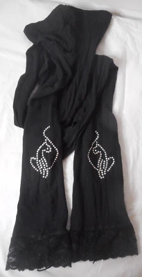 Moda Niñas Jóvenes Lentejuelas GATOS Hasta el Tobillo Negro Medias Medias Encaje LEER Foto 1 de 4