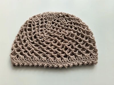 Gorro de crochê de verão para adolescentes/mulheres, feito à mão EUA, malha rendada leve - Imagem 1 de 4