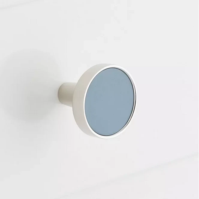 SIGNATURE H. Simbury Enamel & Brass Circle Knob - Seafoam Green/Polished Nickel - Image 1 of 1