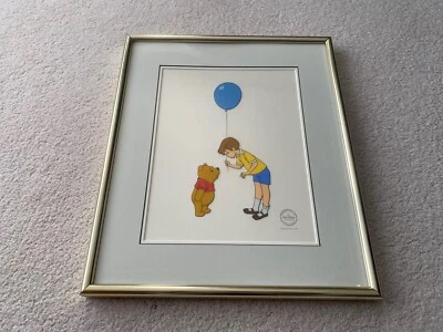Original WALT DISNEY Winnie Pooh & Christopher Robin LE 2500 Series Cel Cell LINDA Foto 1 de 4