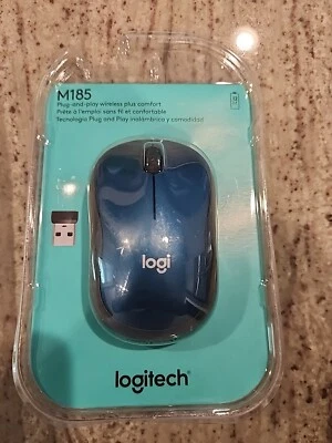 Logitech Wireless Computer Mouse M185 Blue & Black - Image 1 of 2