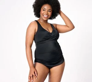 Kim Gravel x costumi da bagno per tutti Sarong one piece onice 12 nuovi - Foto 1 di 1
