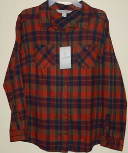 Gander Mountain Guide Series Brick Plaid Flanellhemd Damen L fällt klein aus - Bild 1 von 9