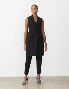GSTQ Women's Ultimate Sleeveless Blazer Dress Black Size Large - Picture 1 of 9