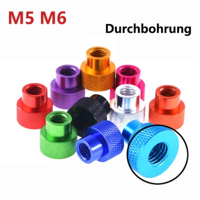 Rändelmutter M5 M6 Farbe Aluminiumlegierung Hohe Form Durchbohrung Rändelmutter - Bild 1 von 4