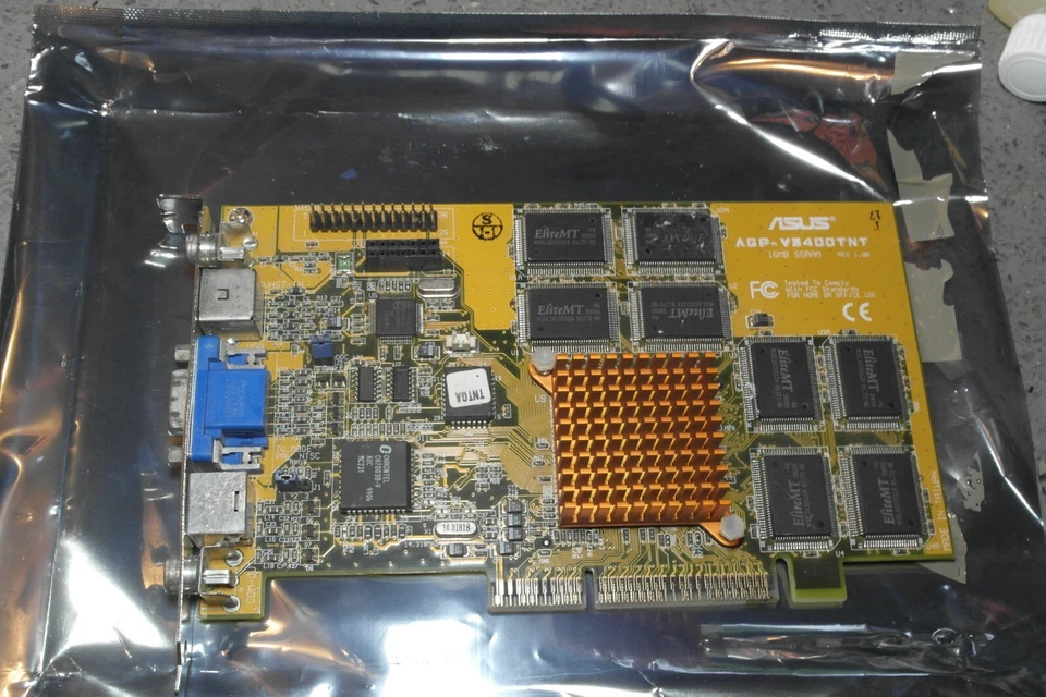 ASUS AGP-V3400  TNT  16MB SGRAM Graphics VGA Video  Card - AGP VIVO video in out - Image 1 of 4