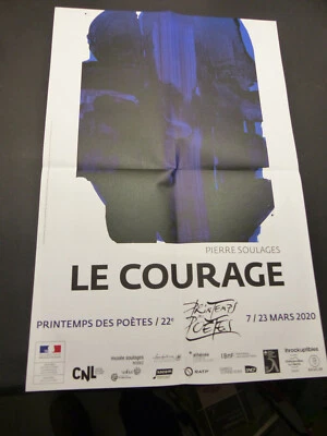 Affiche  Pierre Soulages - Le Courage - Printemps des Poètes 2020 - Photo 1/2