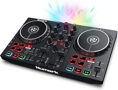 Party Mix II – DJ Controller Pult mit 2 Decks, eingebauten DJ-Lichtern & - Bild 1 von 4