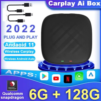 Carplay Ai Box Multimedia Wireless Android 11 Auto Netflix YouTube TikTok 6+128G - Image 1 of 4