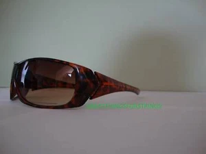 Designer Sunglasses Leopard Frame Brown Shaded Lens NEW Women’s Rectangular UV - Picture 1 of 1