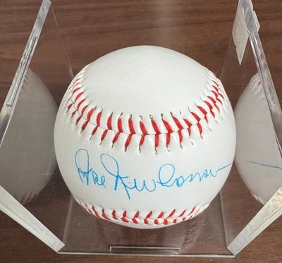 Hal Newhouser Firmado Autografiado Logotipo de los Tigres de Detroit Béisbol JSA Foto 1 de 3