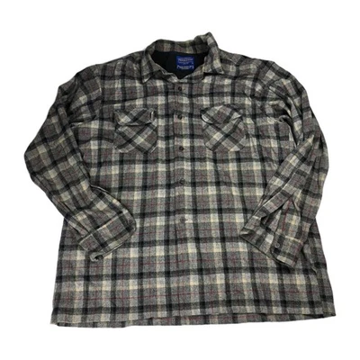 Pendleton Board Shirt Jac Original Plaid Button Up Shirt Jacket Mens XL Shadow - Image 1 of 4