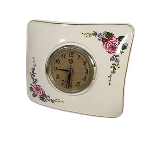 Vintage Casual Limited Edition 1996 Ceramic Desk Clock Floral Rose Dec - Picture 1 of 6