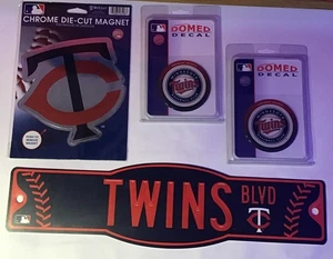Minnesota Twins Street Sign Chrome Magnet and Domed Decals LOT - Picture 1 of 5