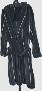 Roundtree Yorke 1 Size Dark Green Striped Fleece Plush Winter Robe 27" Pit - Pit - Picture 1 of 4