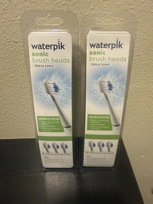 NUEVO Waterpik Paquete de 6 Cabezales de Cepillo Sónico Triple Sónico Cuidado Completo 5.0 9.0 STRB-3WW Foto 1 de 4