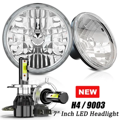 Par de faros LED redondos de 7 pulgadas haz alto/bajo aptos para Dodge D100 D200 D300 1975 1976 Foto 1 de 4