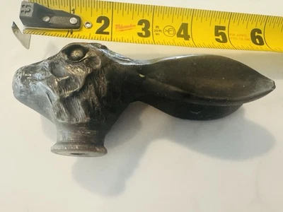 Винтажная латунная трость кролик заяц ручка трость наконечник литой металл викторианский - Изображение 1 из 4