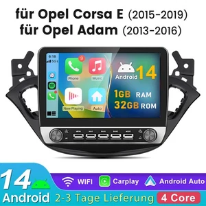 Radio de coche Android 14 navegación GPS WIFI BT DAB+ para Opel Corsa E 2015-2019 Adam - Imagen 1 de 16